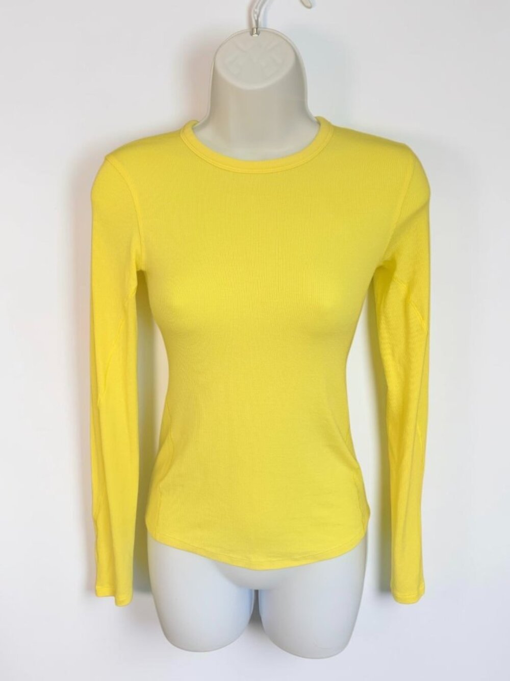 Lululemon Hold Tight Ribbed Long Sleeve Shirt Bright Yellow - Size XS